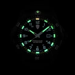 Schwarze Herrenuhr ProTek Watches mit Gummiband Dive Series 1001 42MM