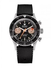 Men's silver Nivada Grenchen watch with rubber strap Orange Boy 86012M01 38MM Manual
