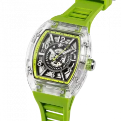 Men's silver Ralph Christian watch with a rubber band The Ghost - Acid Green Automatic 43MM