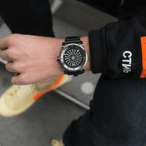 Relógio Zinvo Watches masculino com cinto de couro genuíno Blade Gunmetal - Black 44MM