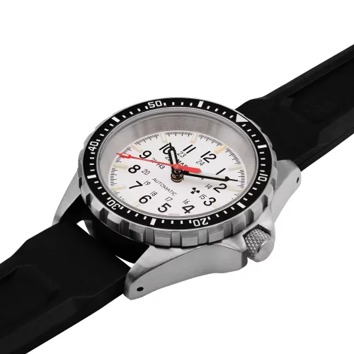 Silberne Herrenuhr Marathon Watches mit Stahlband Arctic Edition Medium Diver's 36MM Automatic