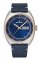 Men's silver Delbana Watch with rubber leather Locarno Silver Gold / Blue 41,5MM