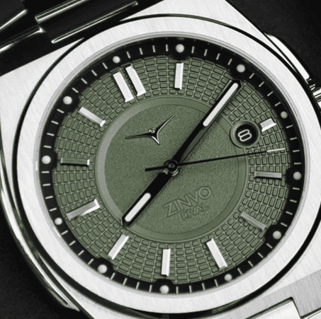 Stříbrné pánské hodinky Zinvo Watches s ocelovým páskem Rival - Oasis Silver 44MM