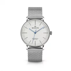 Zilveren herenhorloge van Milus Watches met stalen riem LAB 01 Concrete Grey 40MM Automatic