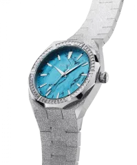 Relógio Paul Rich de prata para homem com pulseira de aço Frosted Star Dust Azure Dream - Silver 45MM