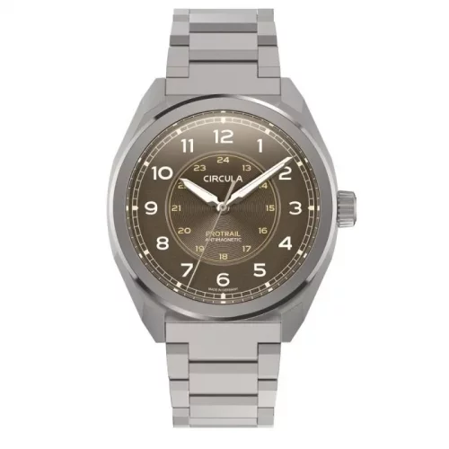 Zilverkleurig herenhorloge van Circula Watches met stalen riem ProTrail - Umbra 40MM Automatic
