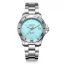 Silberne Herrenuhr Aquatico Watches mit Stahlband Dolphin Dive Watch Tiffany Blue Dial 39MM