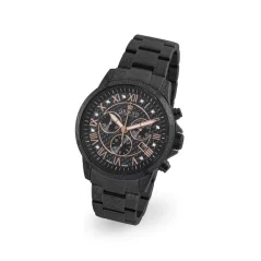 Čierne pánske hodinky Louis XVI s oceľovým pásikom Palais Royale 1020 - Black 43MM