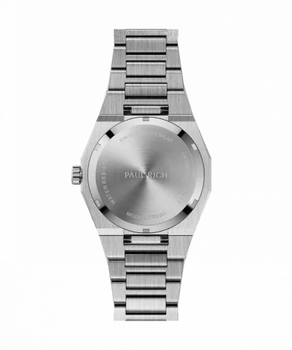 Stříbrné pánské hodinky Paul Rich s ocelovým páskem Frosted Star Dust II - Silver / Green 43MM