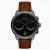 Černé pánské hodinky Nordgreen s koženým páskem Pioneer Black Dial - Brown Leather / Gun Metal 42MM