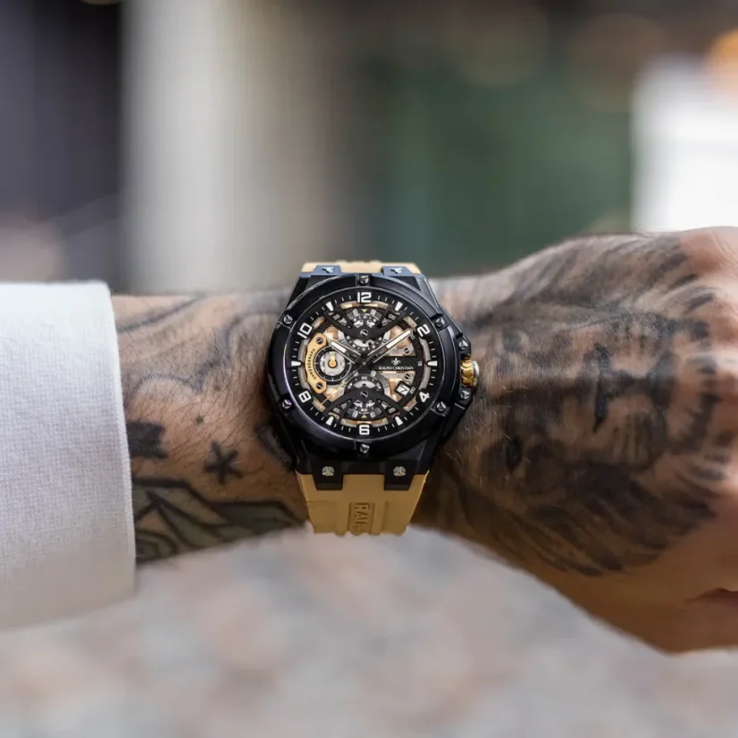 Relógio de homem Ralph Christian preto com elástico The Apex Chrono - Desert Tan 46MM