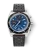 Men's silver Nivada Grenchen watch with leather strap CHRONOSPORT Blue 77003A10 38MM Automatic