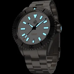 Men's silver NTH watch with steel strap 2K1 Subs Thresher No Date - White Automatic 43,7MM