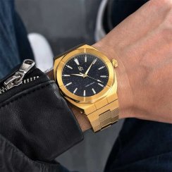 Χρυσό ρολόι ανδρών Paul Rich με ιμάντα από χάλυβα Star Dust - Gold 45MM
