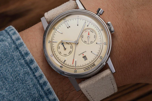 Men's silver Undone Watch with leather strap Urban Automatic Sandstorm 40MM