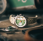 Men's silver Ferro & Company with leather strap Race Master Chronograph GREEN GLF 39MM