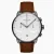 Černé pánské hodinky Nordgreen s koženým páskem Pioneer White Dial - Brown Leather / Gun Metal 42MM