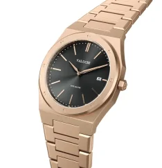 Men's gold Valuchi watch with steel strap Date Master - Rose Gold Black 40MM