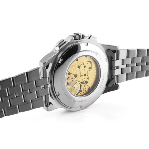 Relógio Louis XVI de prata para homem com pulseira de aço Majesté Iced Out - Silver 43MM