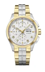 Strieborné pánske hodinky Delma Watches s ocelovým pásikom Klondike Classic Silver / Gold 44MM Automatic