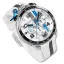 Stříbrné pánské hodinky Bomberg s gumovým páskem Racing YAS MARINA White / Grey 45MM