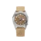 Montre Praesidus pour hommes de couleur argent avec un bracelet en cuir Rec Spec - Khaki Sand Leather 38MM Automatic