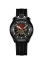 Zwart herenhorloge van Bomberg Watches met een rubberen band PIRATE SKULL RED 45MM