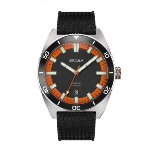 Muški srebrni sat Circula Watches s gumicom AquaSport II - Grey 40MM Automatic