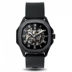 Ralph Christian hmusta miesten kello kuminauhalla The Avalon - Black Automatic 42MM