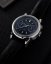 Men's silver Corniche watch with leather strap Chronograph Steel with Black dial 39MM