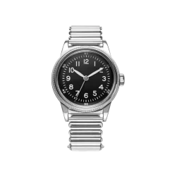 Relógio Praesidus prata para homem com bracelete em aço A-11 Type 44 White 38MM