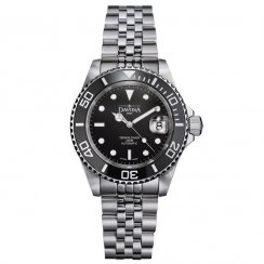 Stříbrné pánské hodinky Davosa s ocelovým páskem Ternos Ceramic - Silver/Black 40MM Automatic