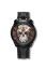 Reloj Bomberg Watches negro con banda de goma SUGAR SKULL RED 45MM