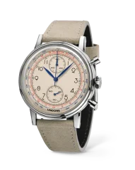Relógio Undone Watches prata para homem com pulseira de couro Vintage Killy 40MM