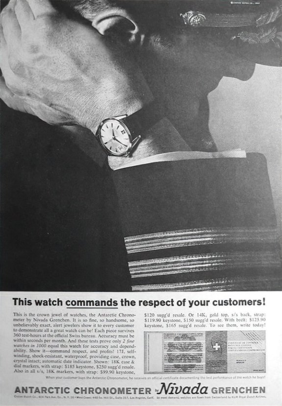 Orologio da uomo Nivada Grenchen in colore argento con cinturino in pelle Antarctic 35015M15 35MM