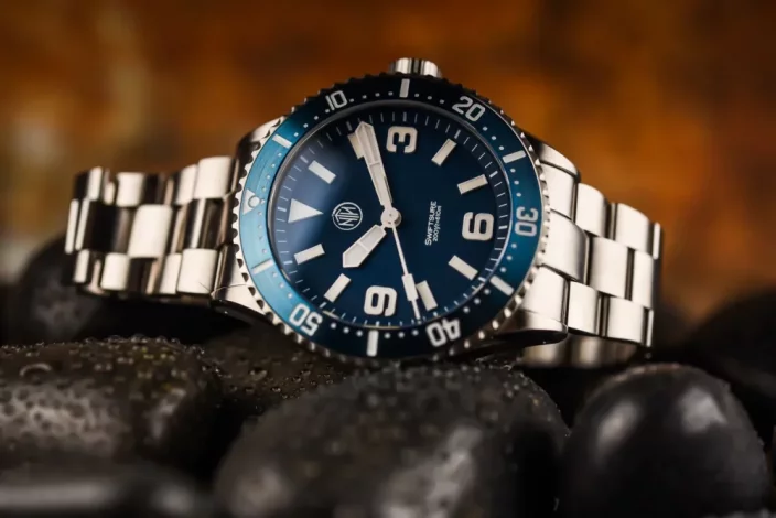 Orologio da uomo NTH Watches in argento con cinturino in acciaio 2K1 Subs Swiftsure No Date - Blue Automatic 43,7MM