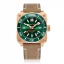 Relógio Aquatico Watches ouro para homens com pulseira de couro Charger Bronze Green Dial Automatic 43MM