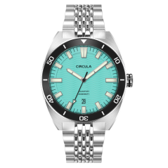 Men's silver Circula Watch with steel strap AquaSport II - Türkis 40MM Automatic