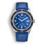 Relógio Squale prata para homens com pulseira de couro Sub-39 Blue Leather - Silver 40MM Automatic