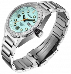 Ασημένιο ρολόι Audaz Watches για άντρες με ιμάντα από χάλυβα Tri Hawk ADZ-4010-02 - Automatic 43MM