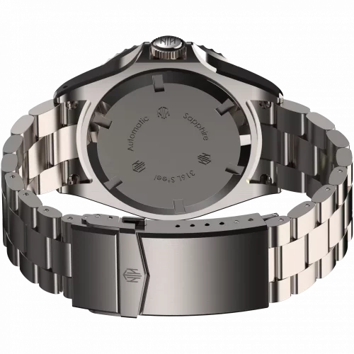 Men's silver NTH watch with steel strap Barracuda With Date - Polar White Automatic 40MM