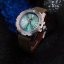 Muški srebrni sat Phoibos Watches sa kožnim remenom Great Wall 300M - Green Automatic 42MM Limited Edition