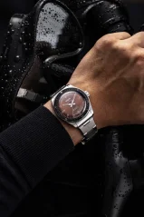 Montre Vulcain pour hommes en argent avec bracelet en acier Skindiver Nautique - Brown - Beads of Rice 44,5MM Automatic