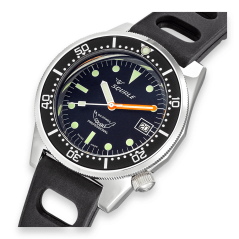 Men's silver Squale watch with rubber strap 1521 Classic Rubber - Silver 42MM Automatic