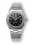 Montre Nivada Grenchen pour homme de couleur argent avec bracelet en caoutchouc F77 Black With Date 69000A77 37MM Automatic