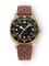 Złoty zegarek męski Nivada Grenchen ze skórzanym paskiem Depthmaster Bronze 14123A23 Brown Racing Leather 39MM Automatic