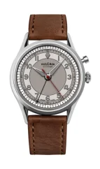 Silberne Herrenuhr Vulcain mit Lederband Cricket DIDIXEIN 39MM Automatic