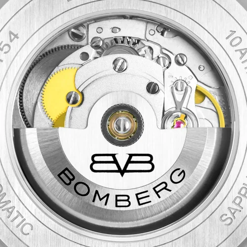 Montre Bomberg Watches pour hommes de couleur argent avec élastique DIAMOND WHITE 43MM Automatic