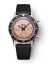 Zilveren herenhorloge van Nivada Grenchen met leren riem Chronoking Mecaquartz Salamon Black Leather 87043Q17 38MM