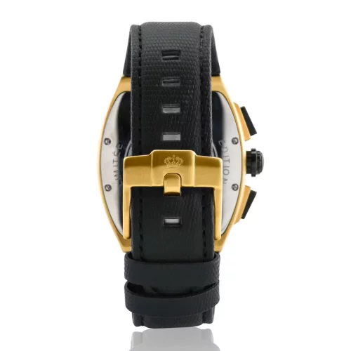 Reloj de oro Luis XVI para hombre con correa de piel Noblesse - Gold 42MM